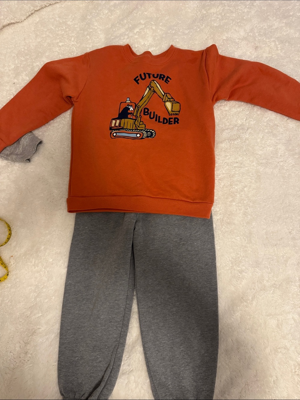 Garanimals Orange Sweatshirt with Excavator Graphic
